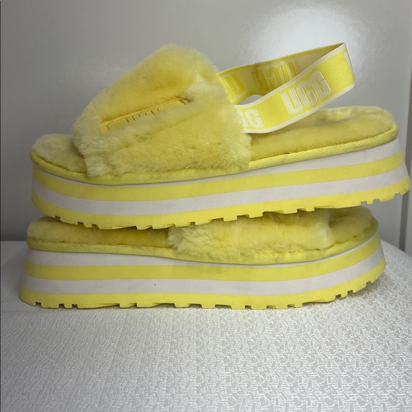 UGG Disco Slides In Margarita Yellow Platform Slippers New Without Box Size 11 - Picture 3 of 4